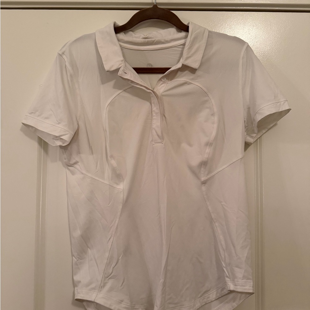 lululemon athletica White Short Sleeve Button-Down Polo